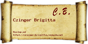 Czinger Brigitta névjegykártya